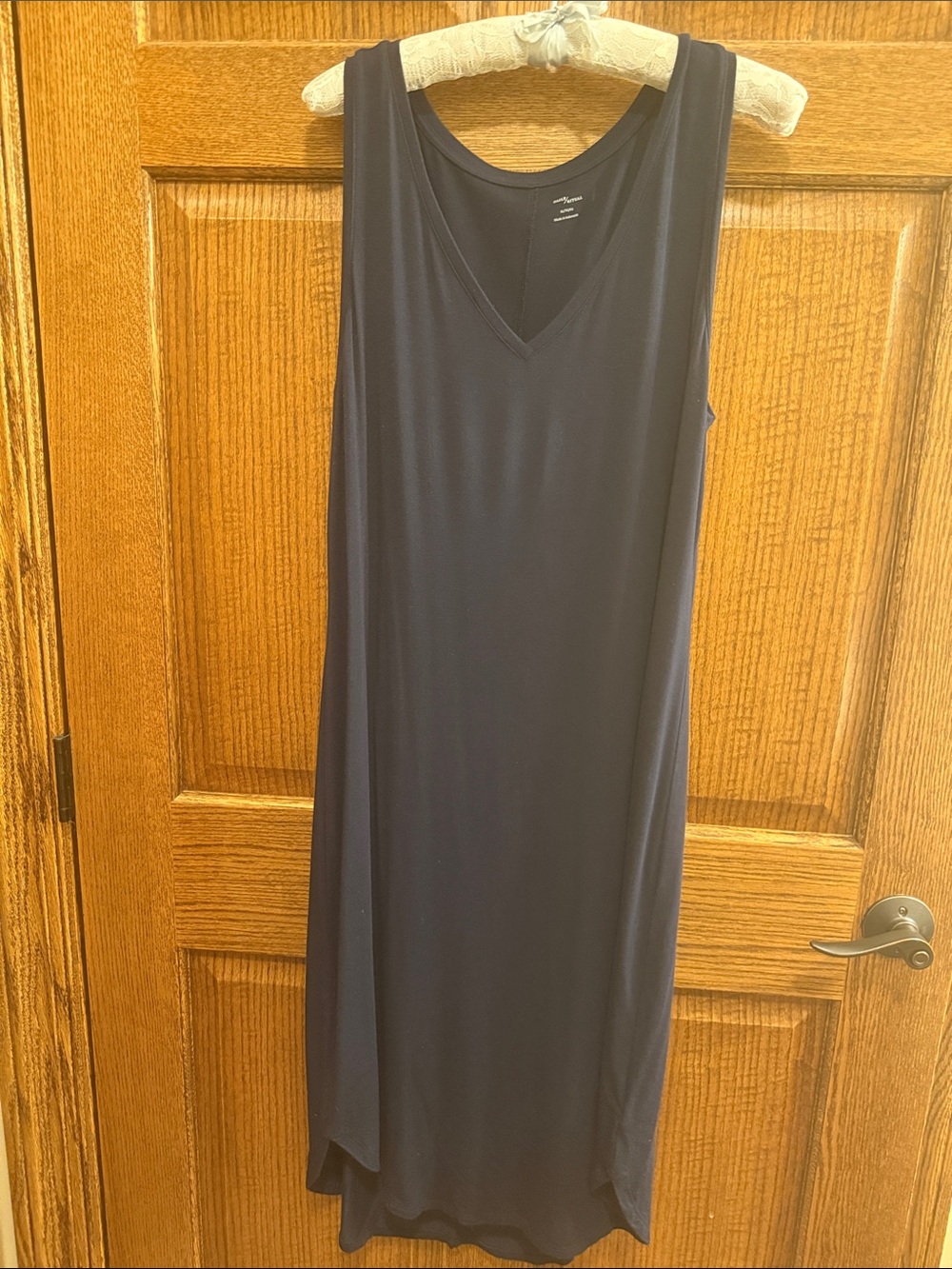 Daily Ritual Navy V Neck  Stretch  Midi Dress XL